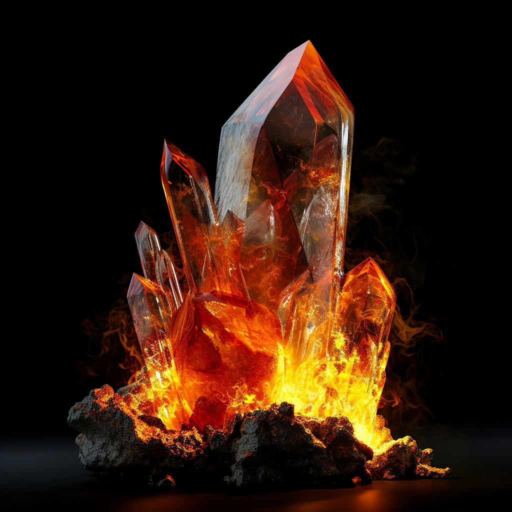 Crystal flames with white background