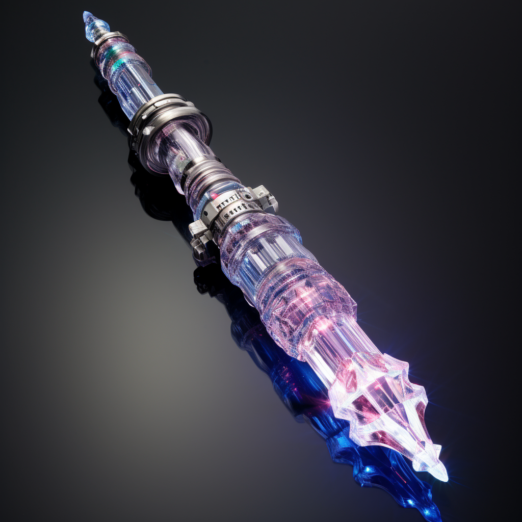 Shining crystal lightsaber weapon