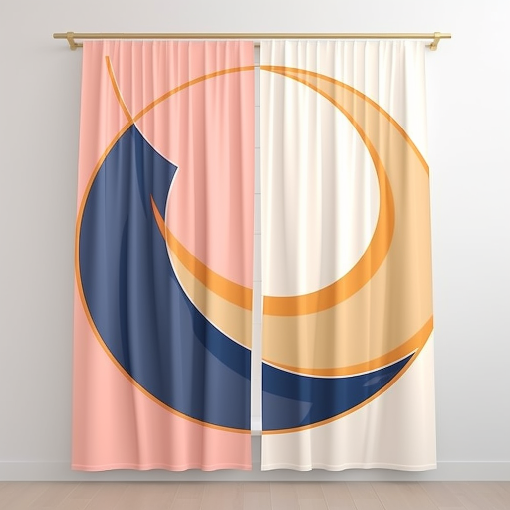 Elegant curtains logo with rose