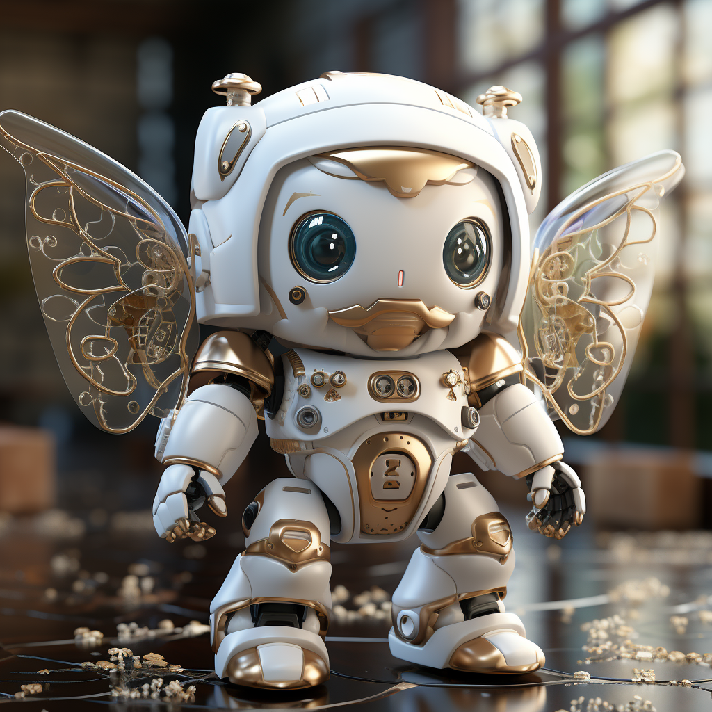 Cute angel bot illustration