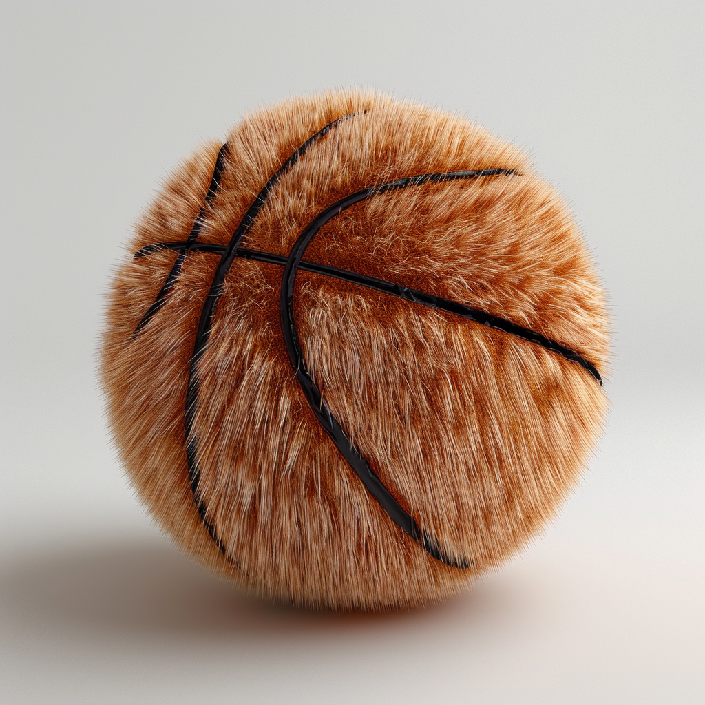 Cute basketball ball fur shape