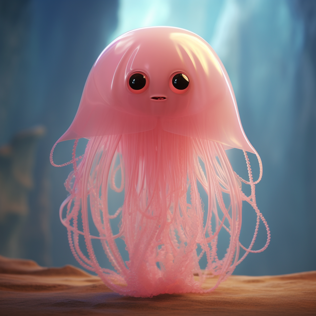 Adorable cloak-like jellyfish body in pink