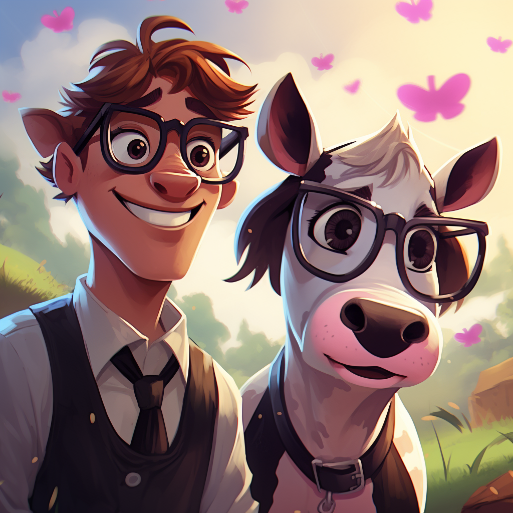 Cute Cartoon Cows Comedy Romance Cover