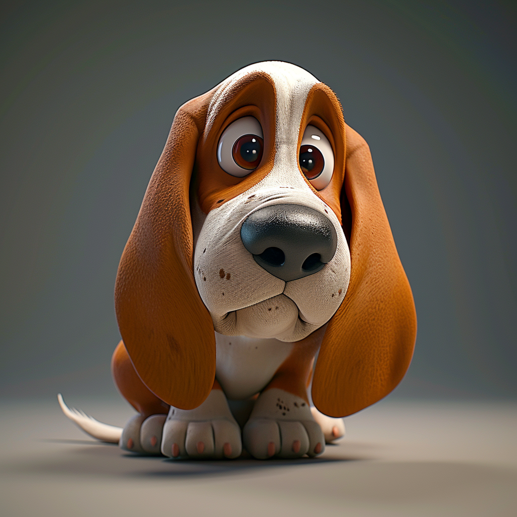 Cute Dog Bassett Hound Pixar