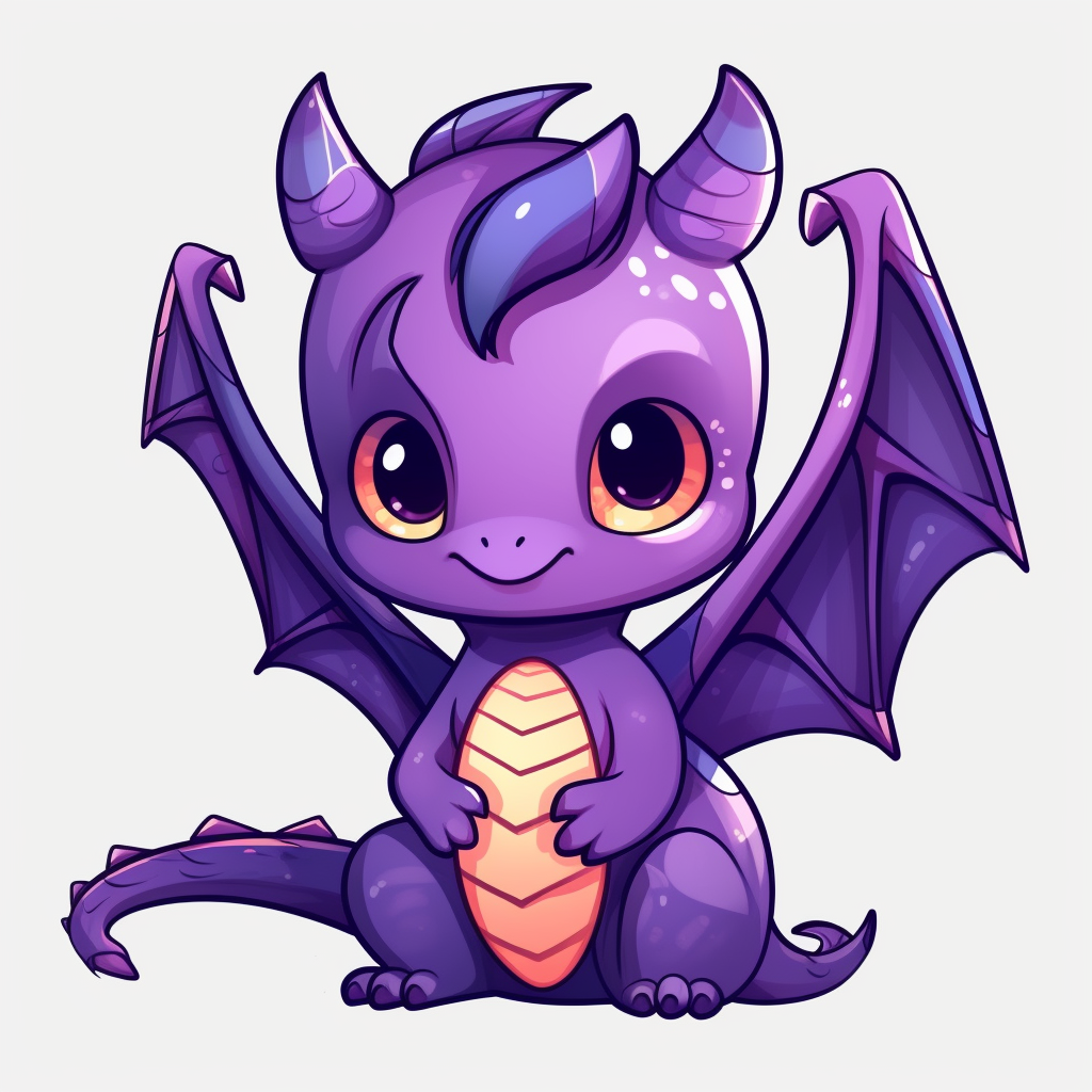 Cute dragon chibi with big eyes