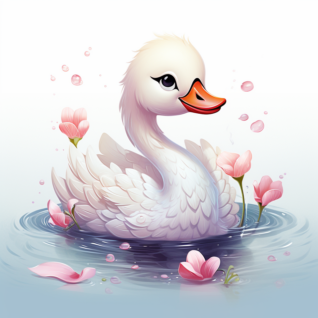 Cute illustration of a swan