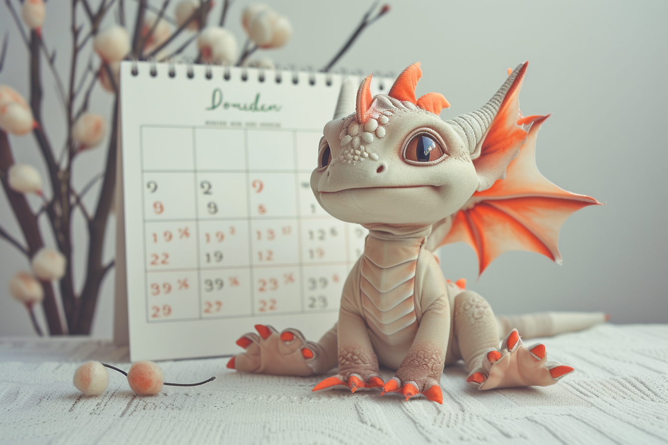 cute dragon calendar February