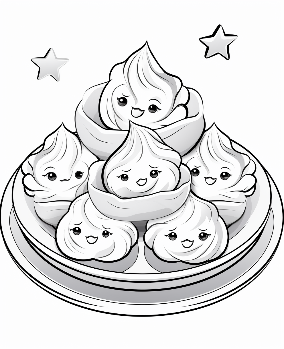 Plate of Cute Meringue Cookies