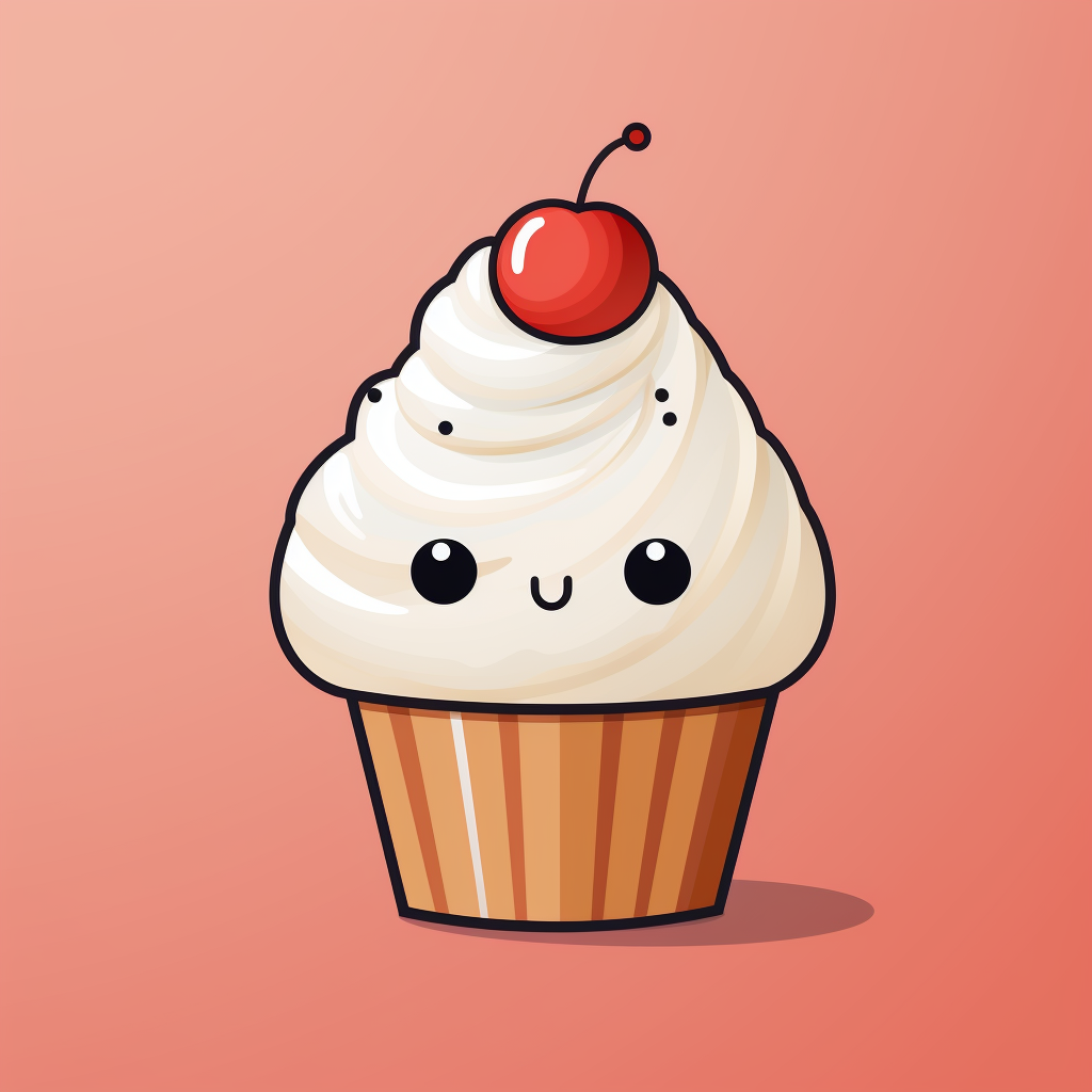 Adorable muffin with simple vector design