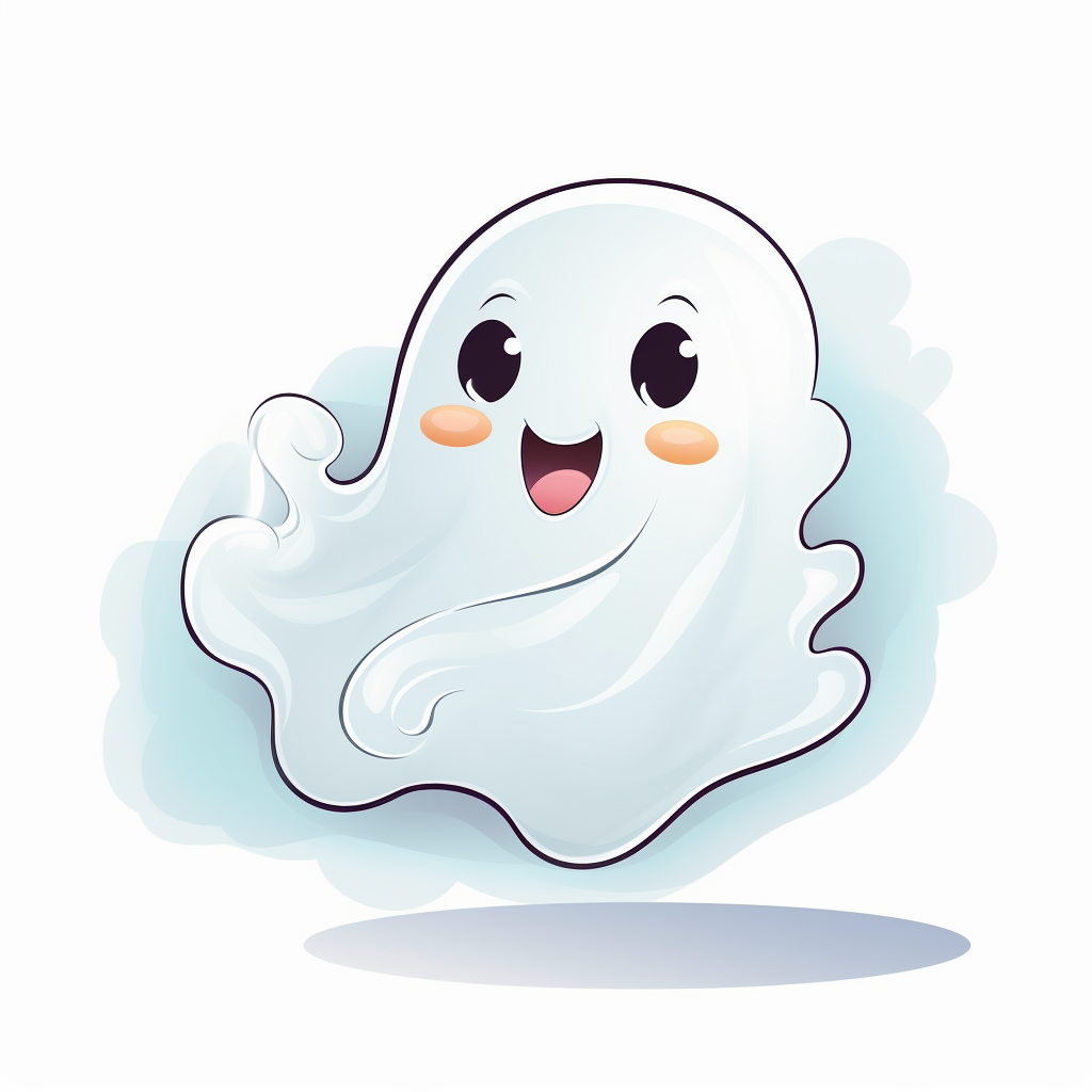 Adorable ghost clip art on white background