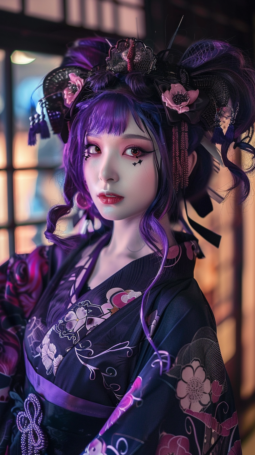 Cyber Geisha Girl in Kimono