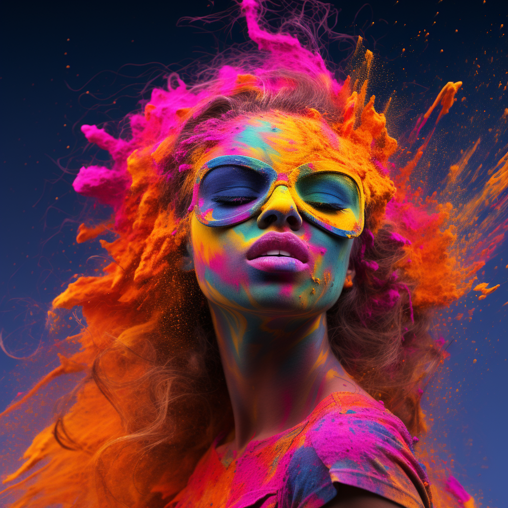 Beautiful cyber Holi colour explosion