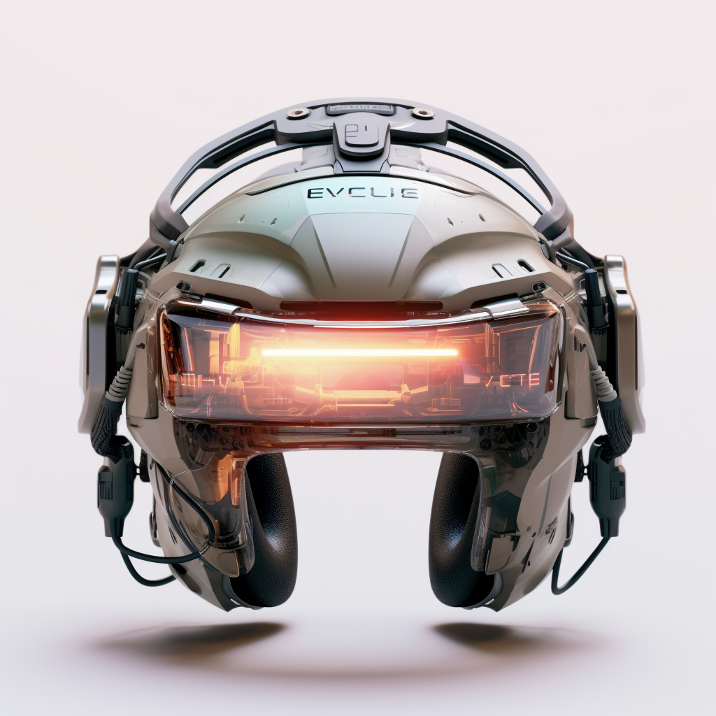 Virtual Reality Headset in Cyberpunk Halo Style