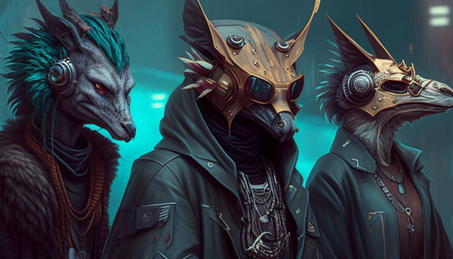 Cyberpunk Anthropomorphic Animals in City