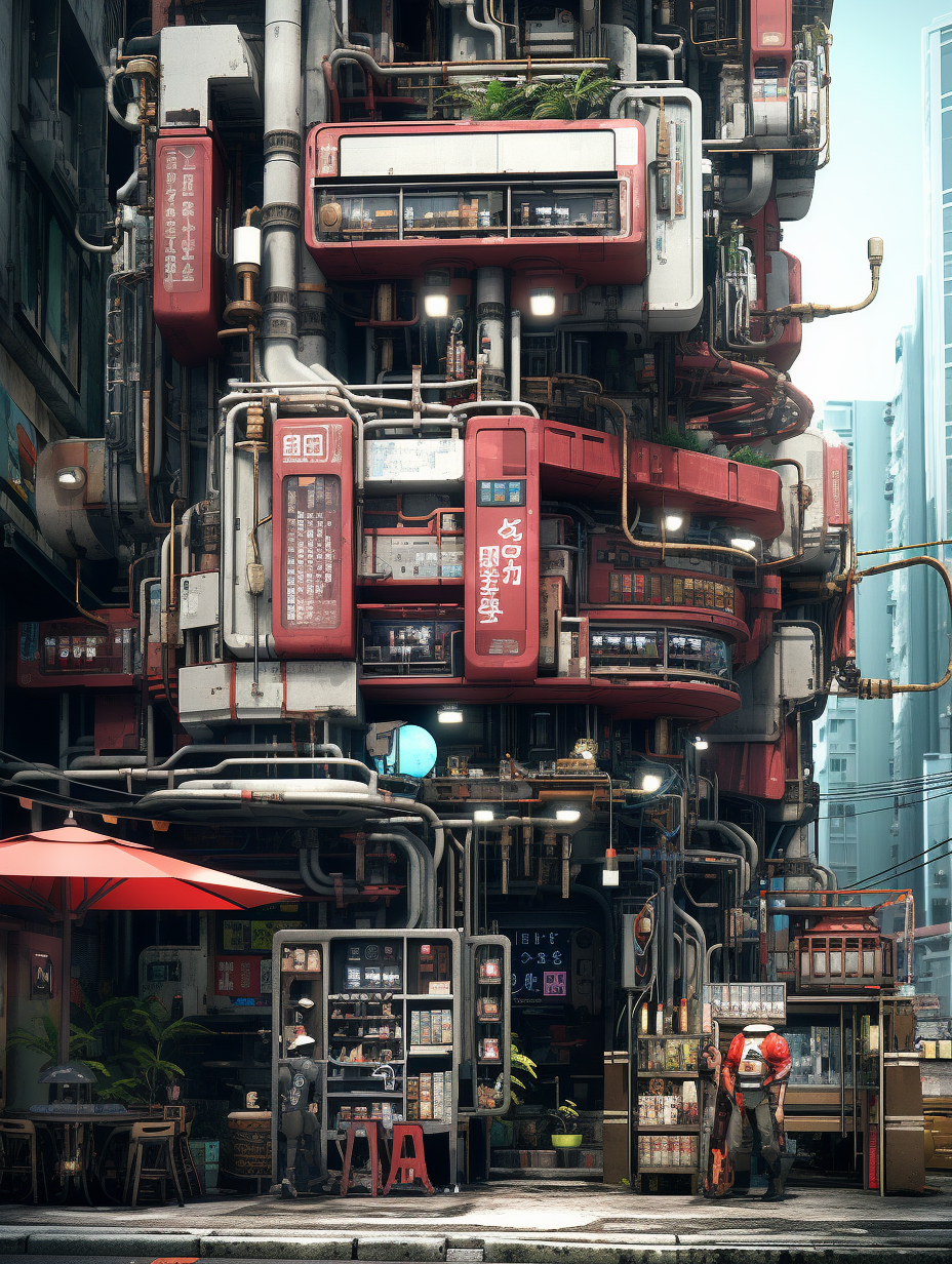 High-quality cyberpunk building design