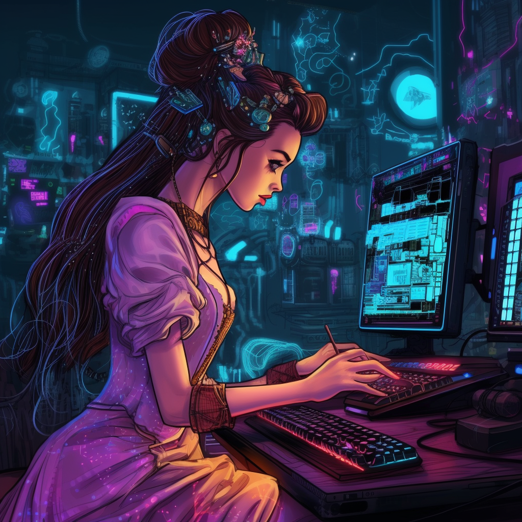 Cyberpunk Disney Princess Hacker