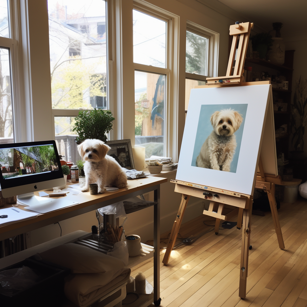 Daisy enjoying the creative dining room setup