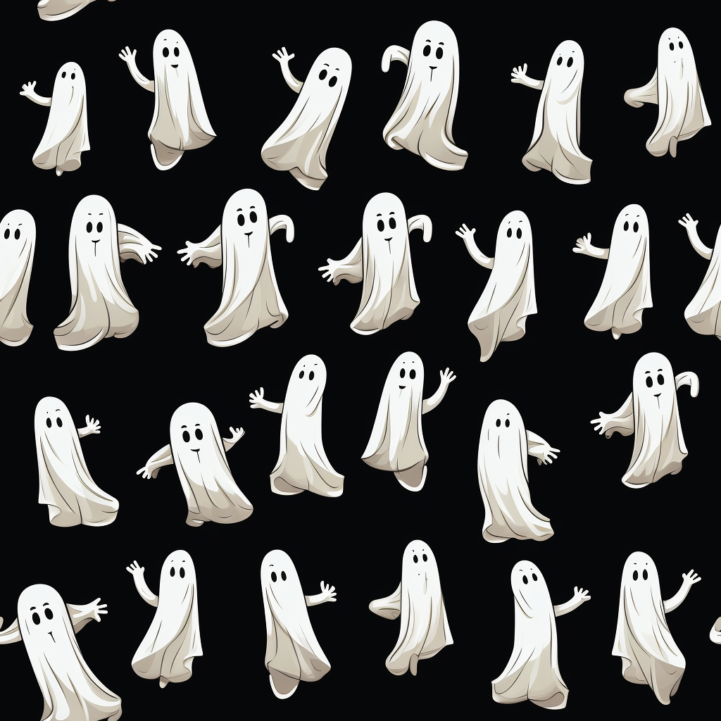 Cartoon ghosts dancing in different styles