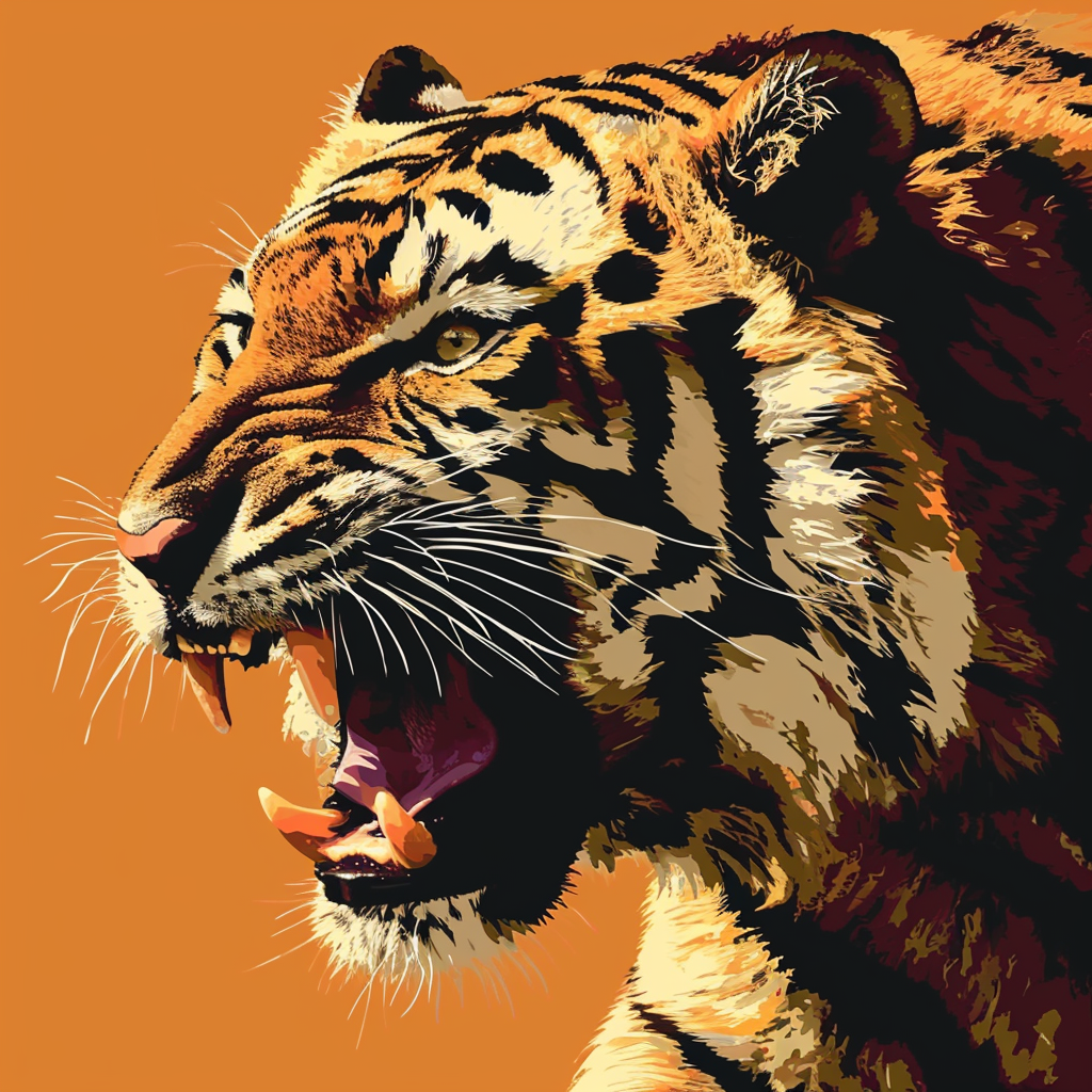 Majestic tiger sculpture in vector art