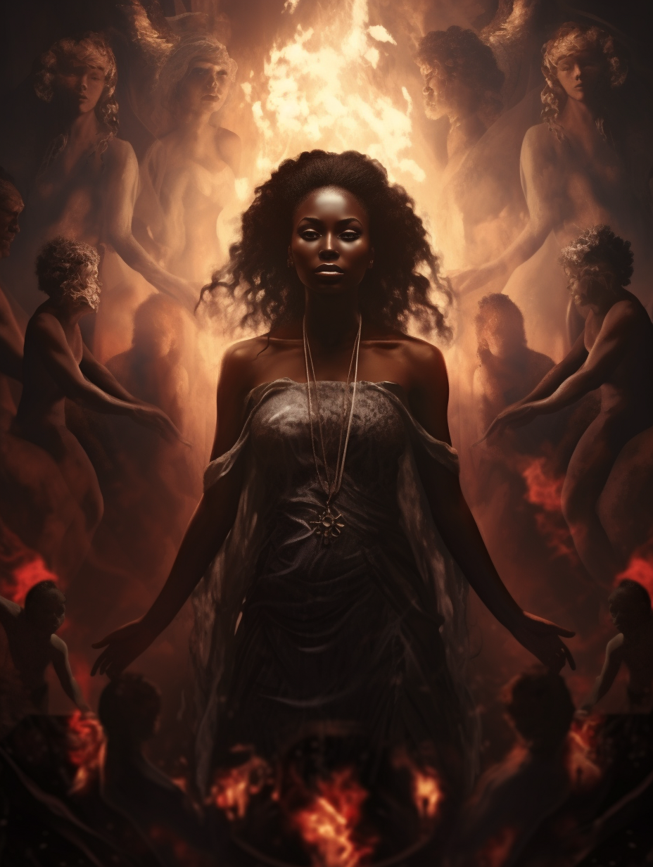 Divine Dark-skinned Mother Goddess Silhouettes