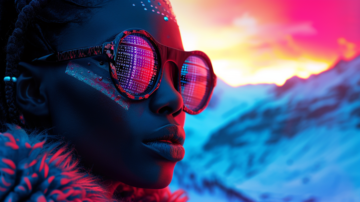 Davos Winter Sunset African Woman Sunglasses