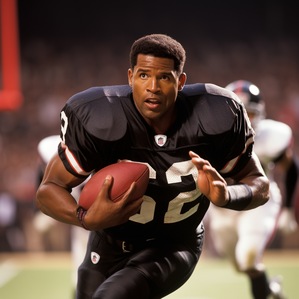 Denzel Washington scoring a touchdown