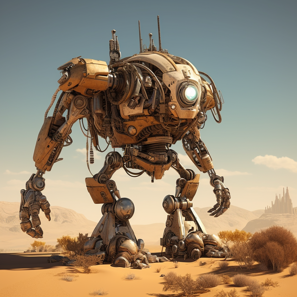 Concept art of desert repair robot