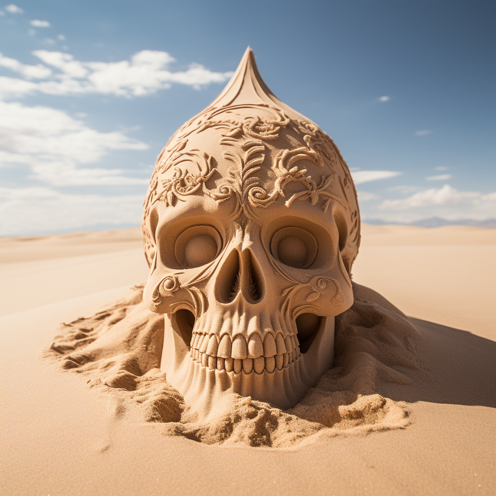 Sand skull in the desert