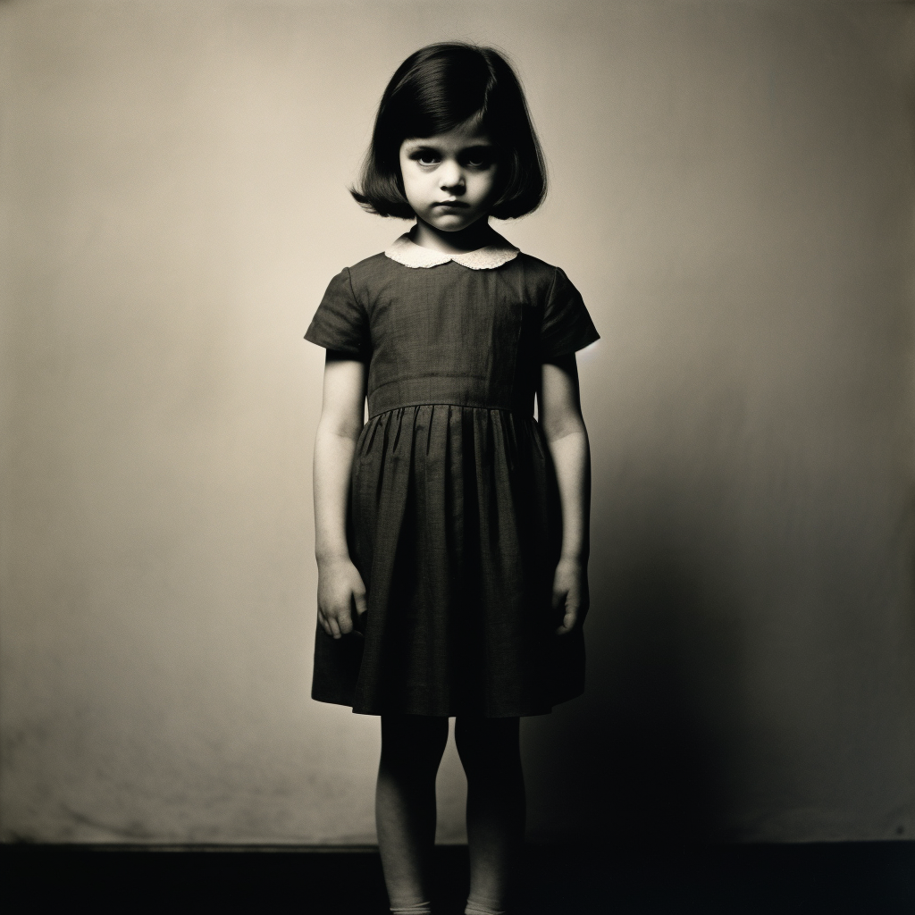 Intriguing portrait showcasing negative space by Diane Arbus