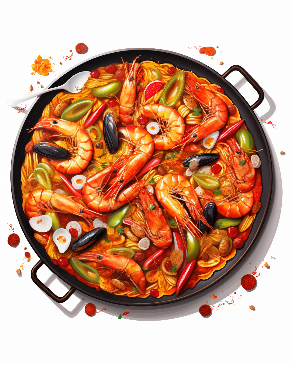 Abstract Isometric Paella Drawing