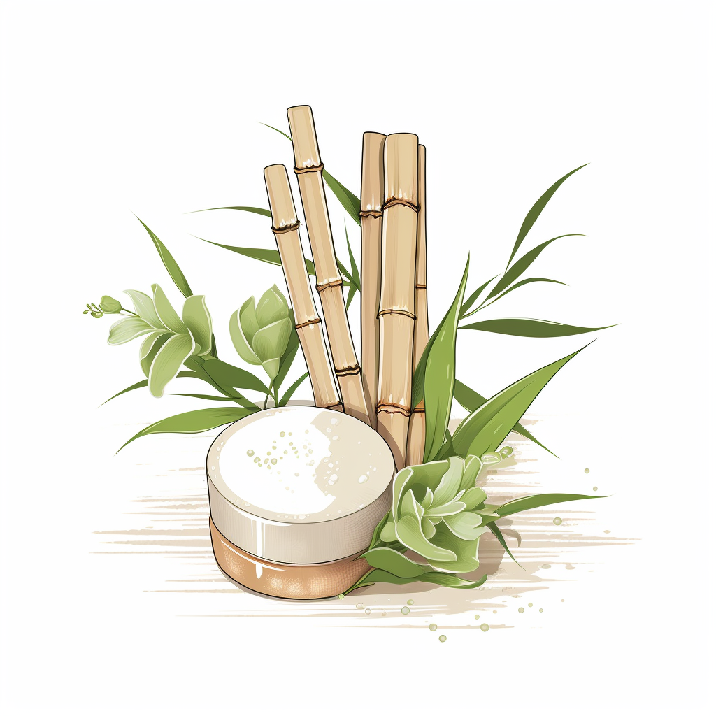 Spa cosmetics with bamboo illustration