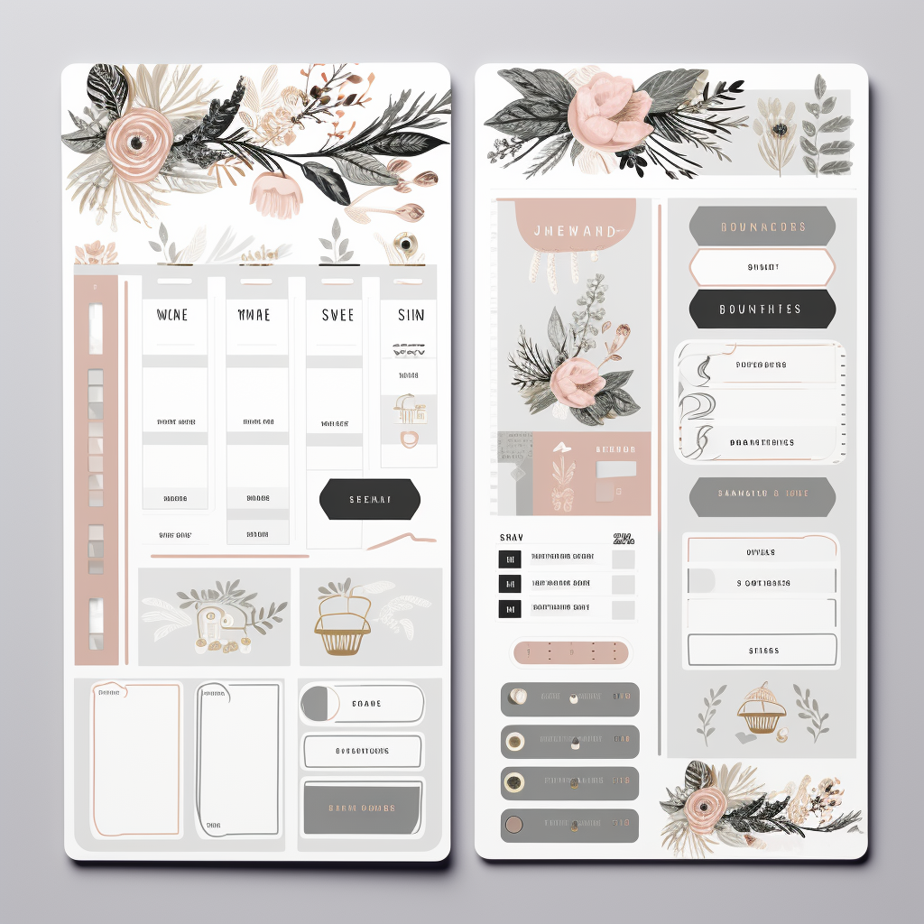 Productivity-themed digital planner stickers