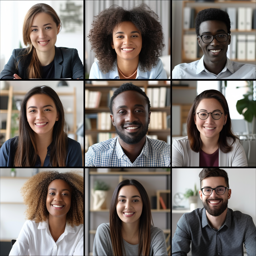 Diverse group on Zoom call