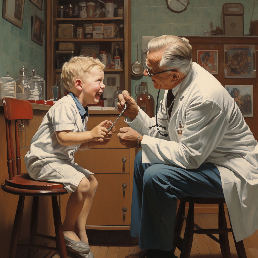 Doctor Examining Joyful Child