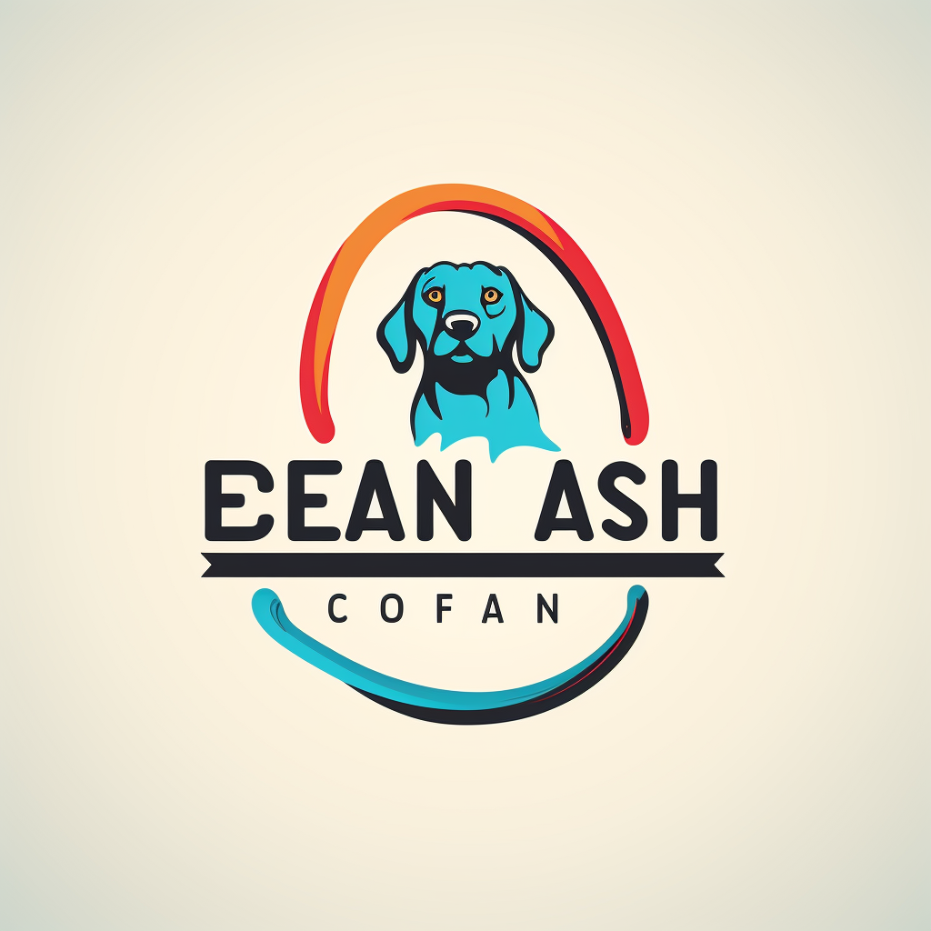 Contemporary dog leash logo with wuff