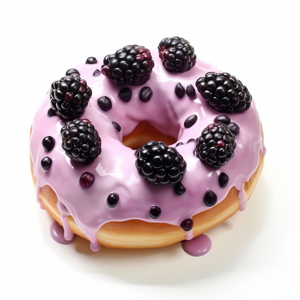 Hyper Realistic Donut with Blackberry Topping