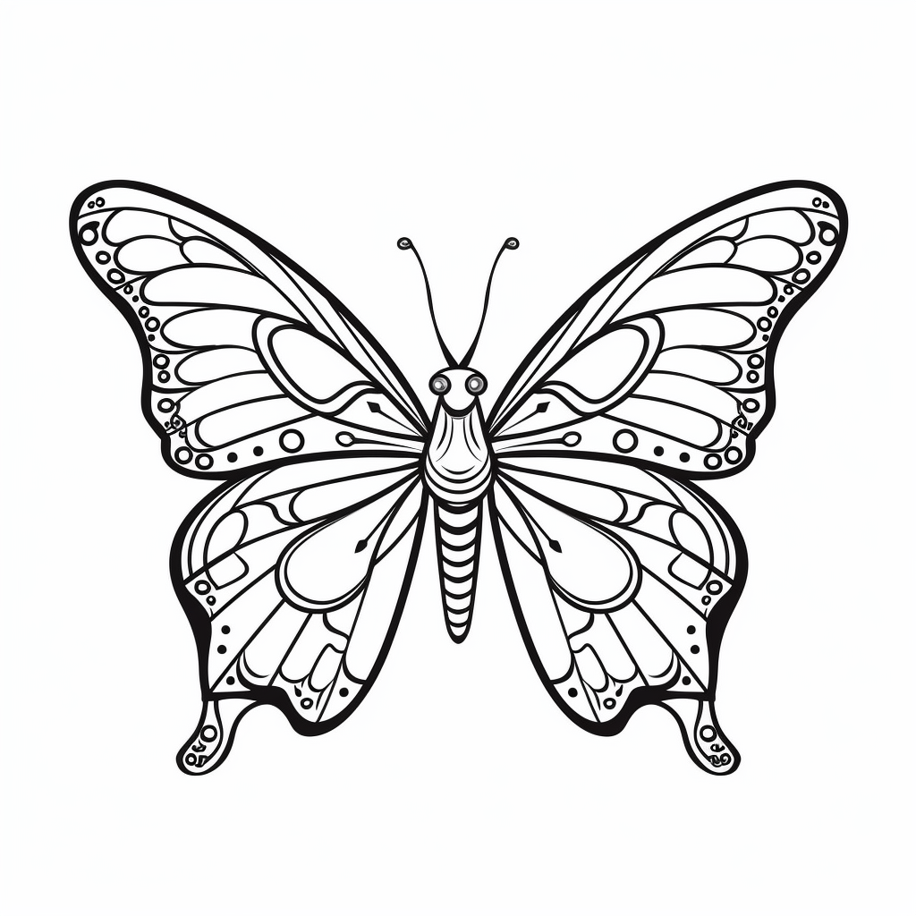 Butterfly coloring page for kids