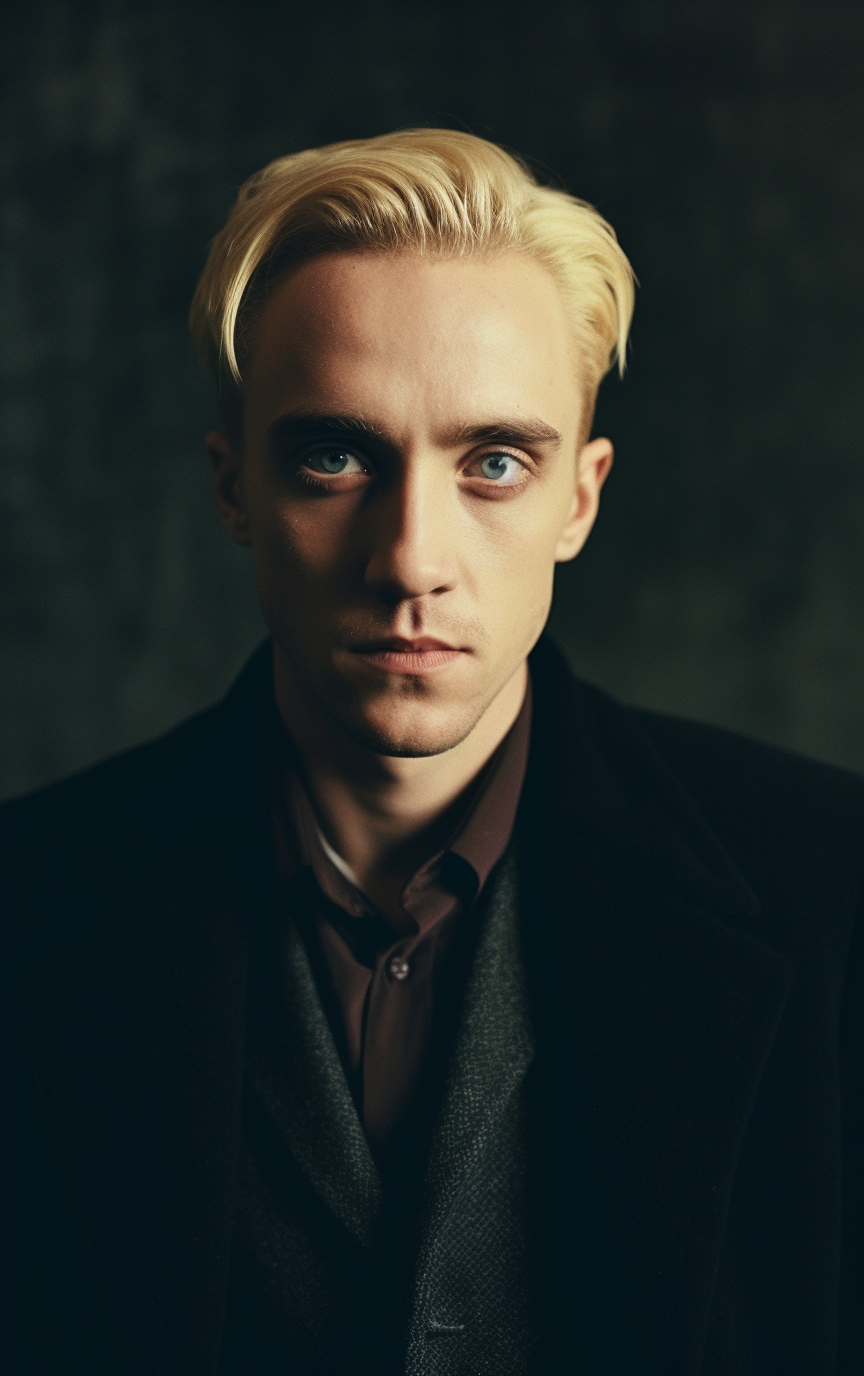 Realistic photography of Draco Malfoy and Tom Felton