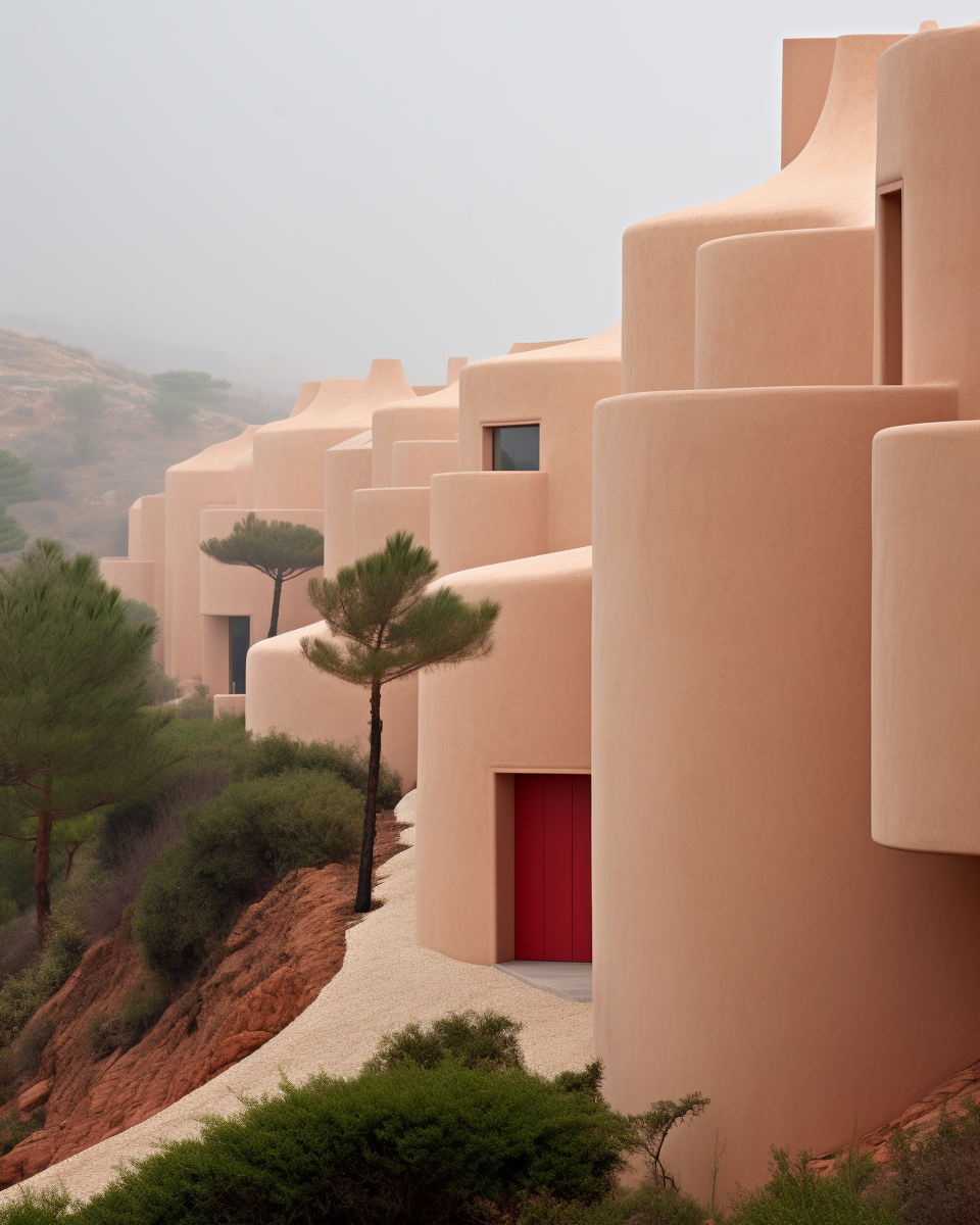 Dreamy Neighborhood with Pink Plastic in Morocco