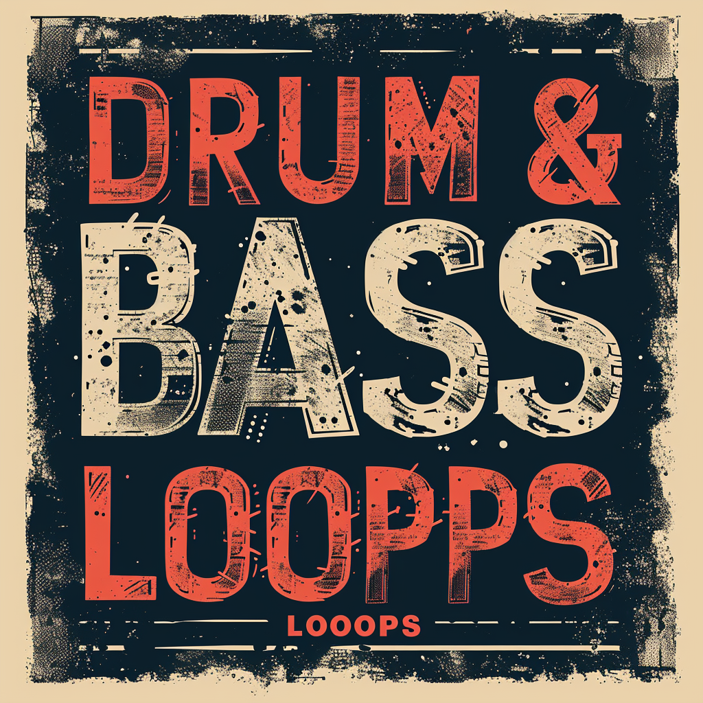 Vintage drum and bass loops poster