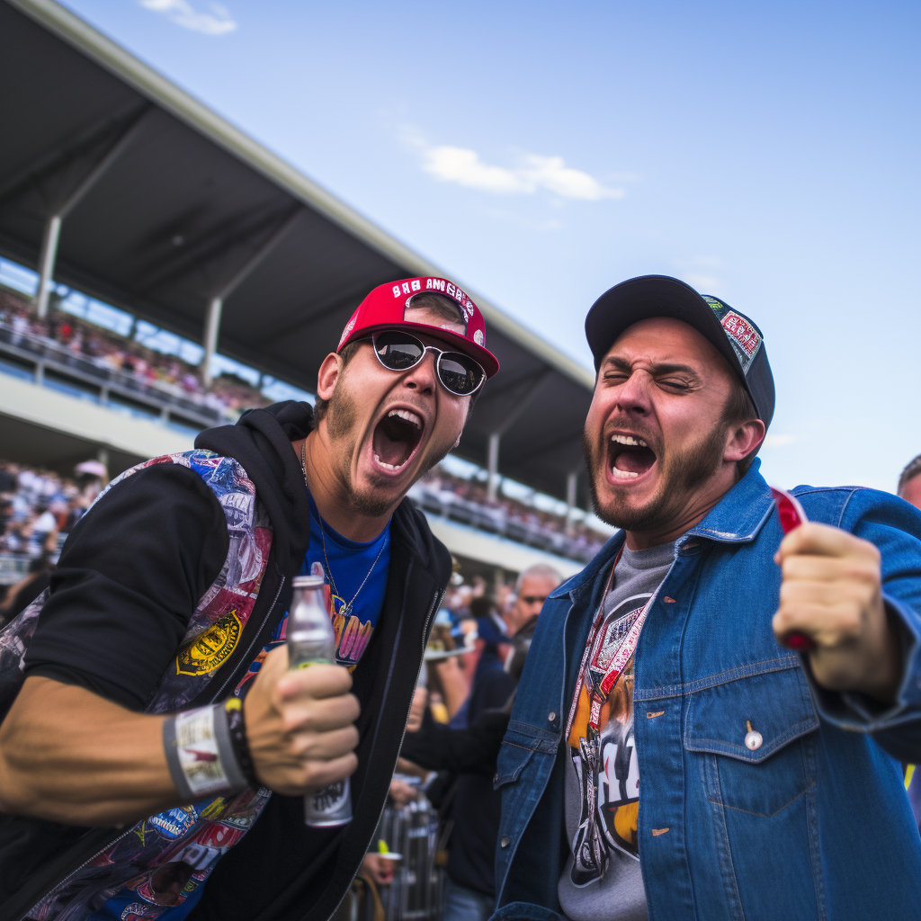 Excited NASCAR Fans Cheer Happily