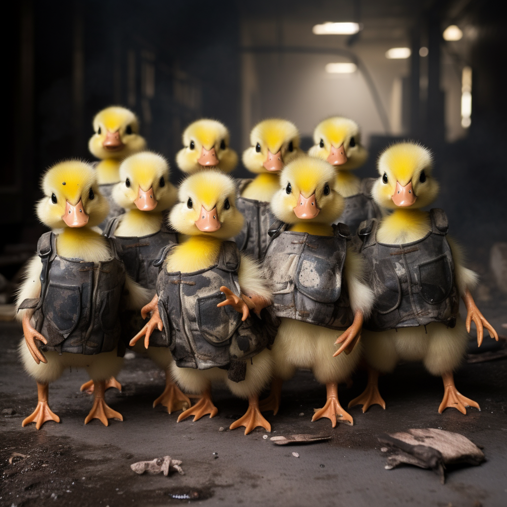 Adorable ducklings mastering explosives