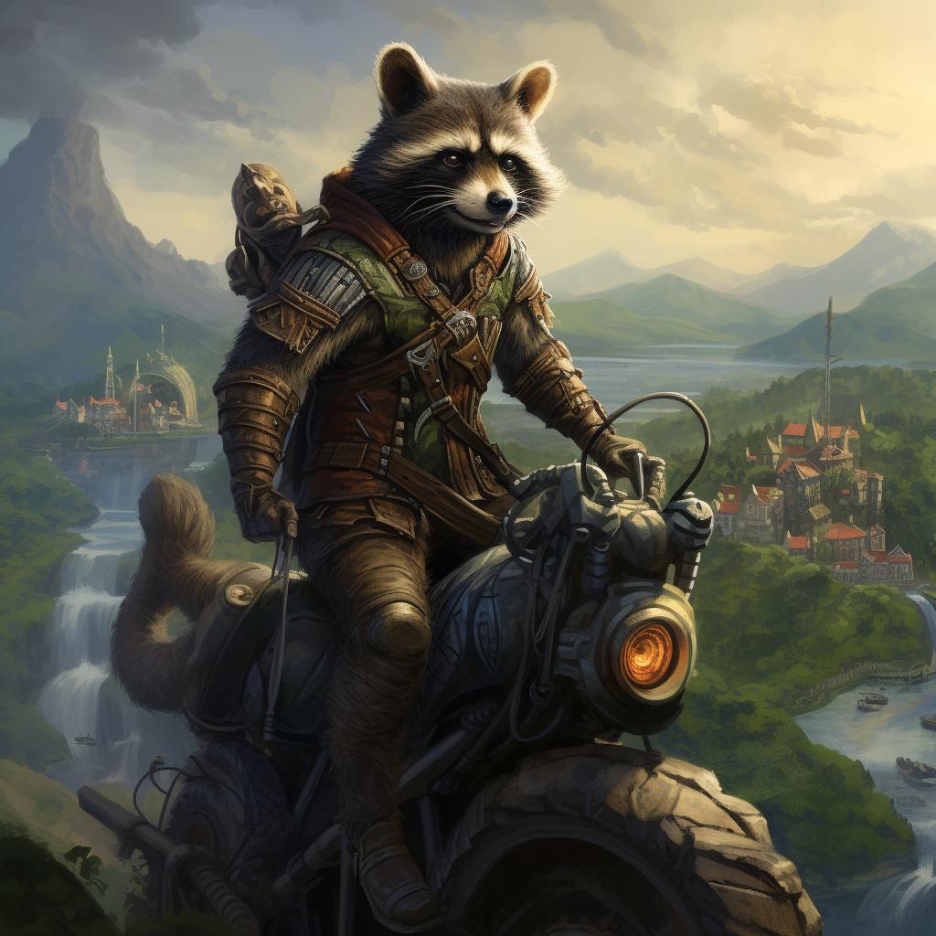 Windling from Earthdawn riding raccoon