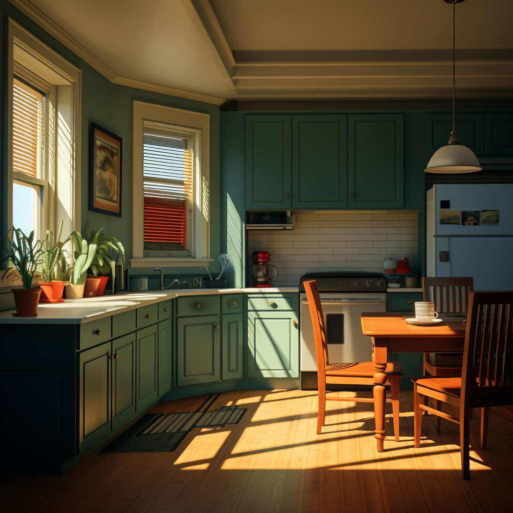 Edward Hopper inspired kitchen scene