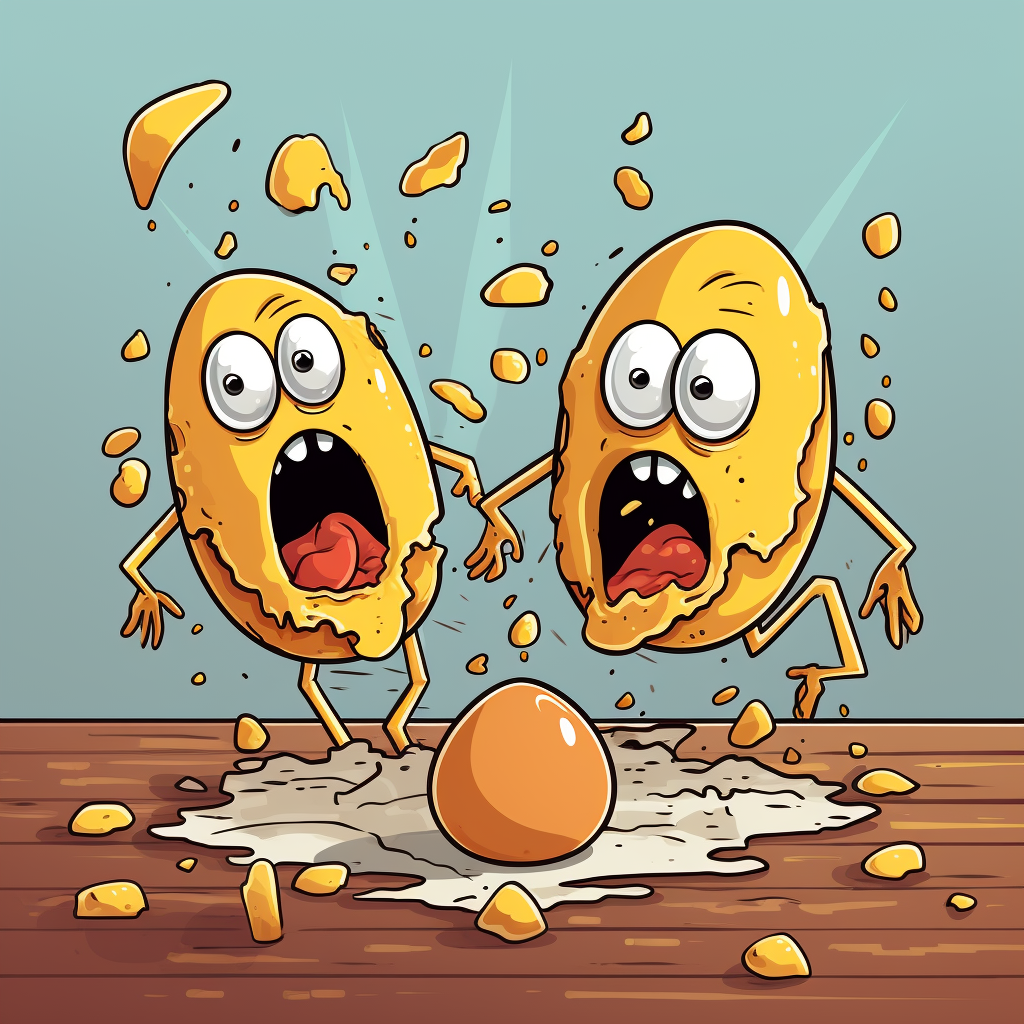 Two Eggs Crying over Scrambled Eggs