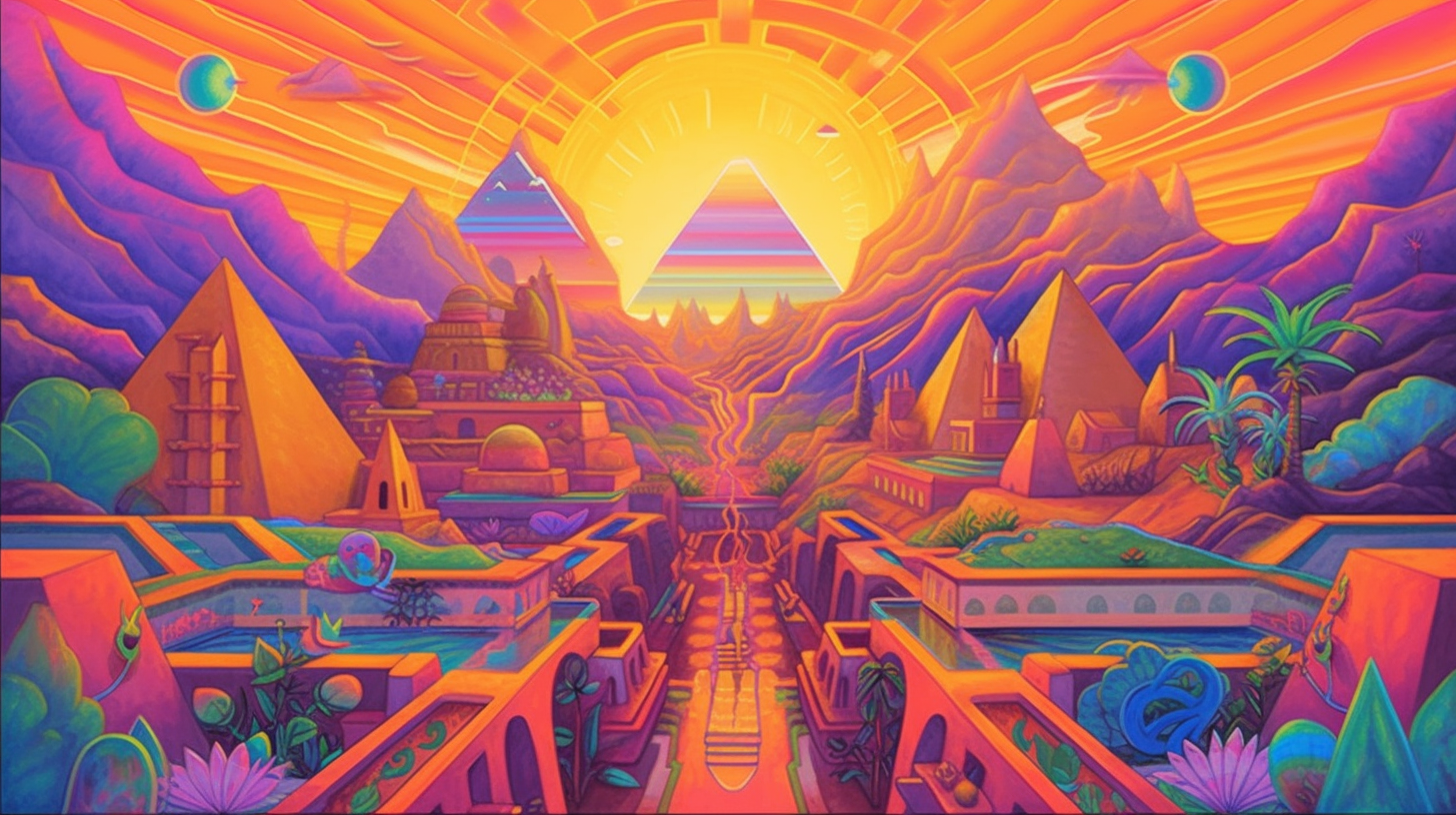 Psychedelic landscape of ancient Egypt