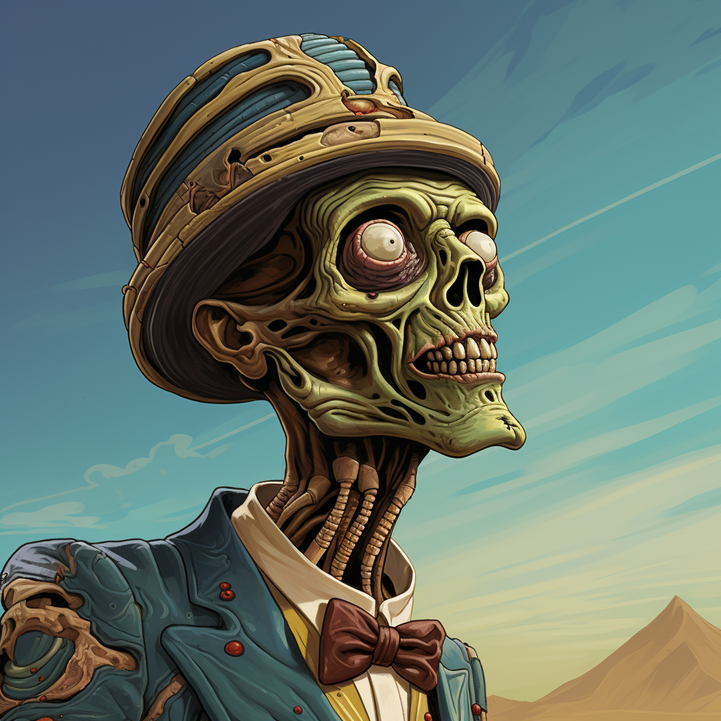 Egyptian style zombie Salvador Dali artwork