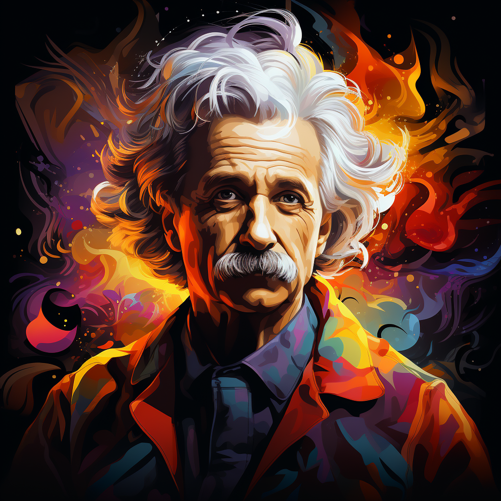 Colorful Einstein face art