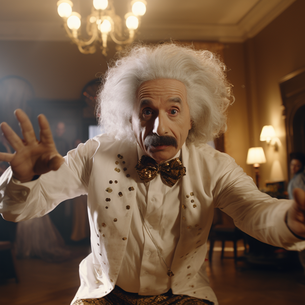 Albert Einstein dancing the Macarena