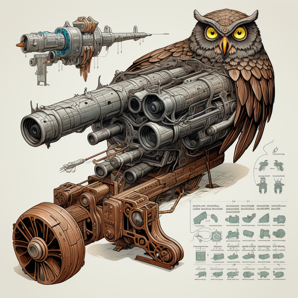 Mystical Cannon with Owl Shaped Legs